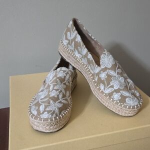 Joie Cream Embroidered Espadrilles Size 7M